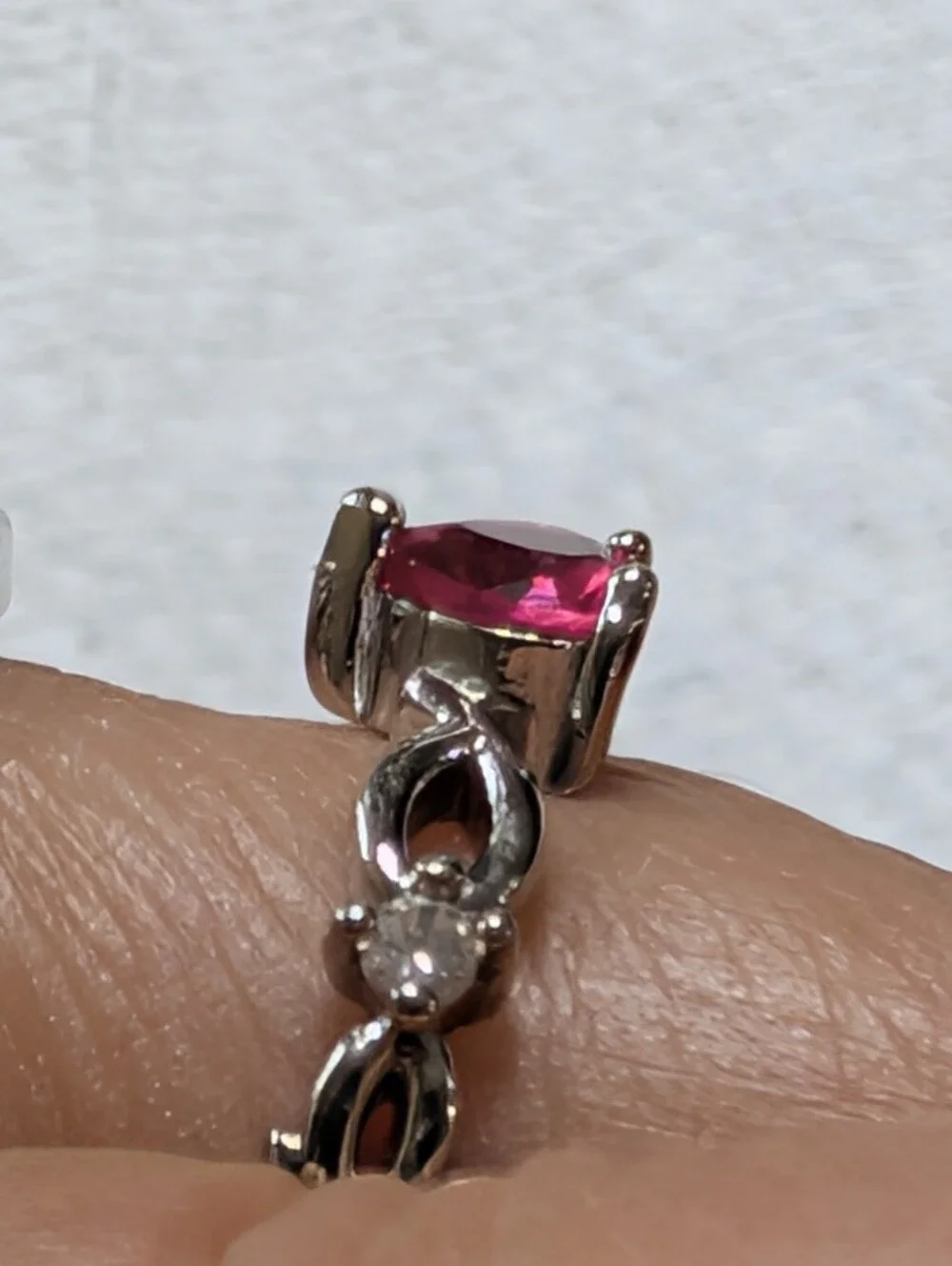 Three Silver Turquoise Floral Ruby Size 7 Ring Bundle